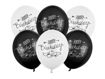 Picture of LATEX BALLOONS HAPPY BIRTHDAY WHITE & BLACK 12 INCH - 6 PACK